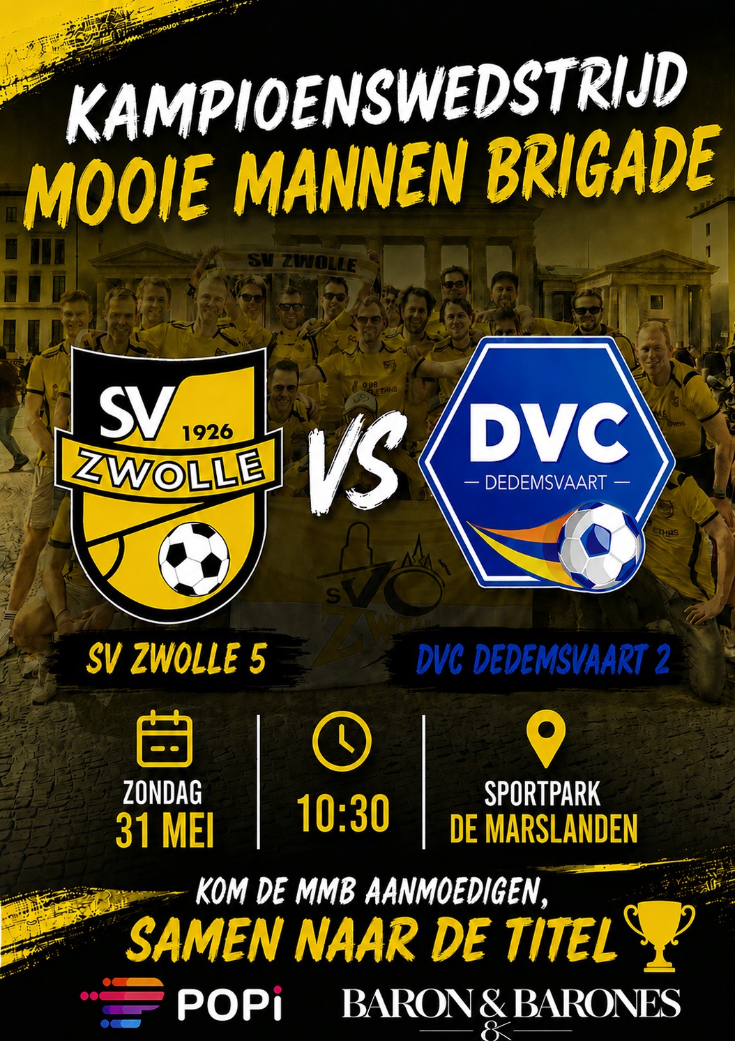 Kom SV Zwolle 5 aanmoedingen bij de kampioenswedstrijd!