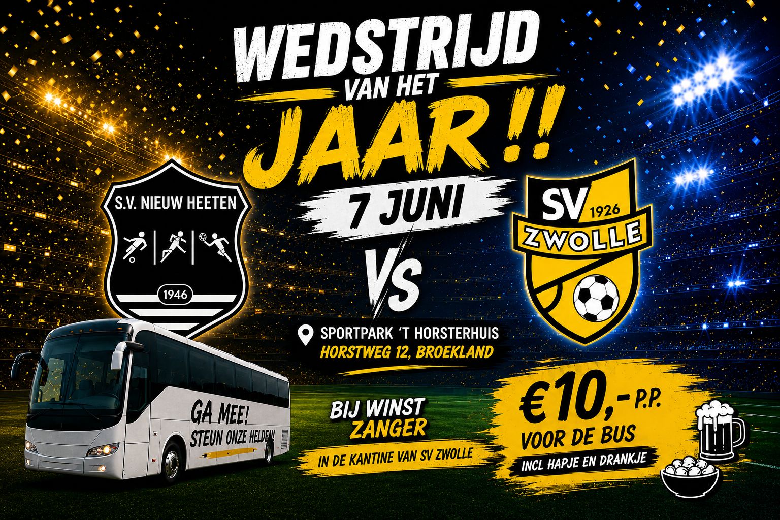Steun het eerste elftal in de finale van de nacompetitie!